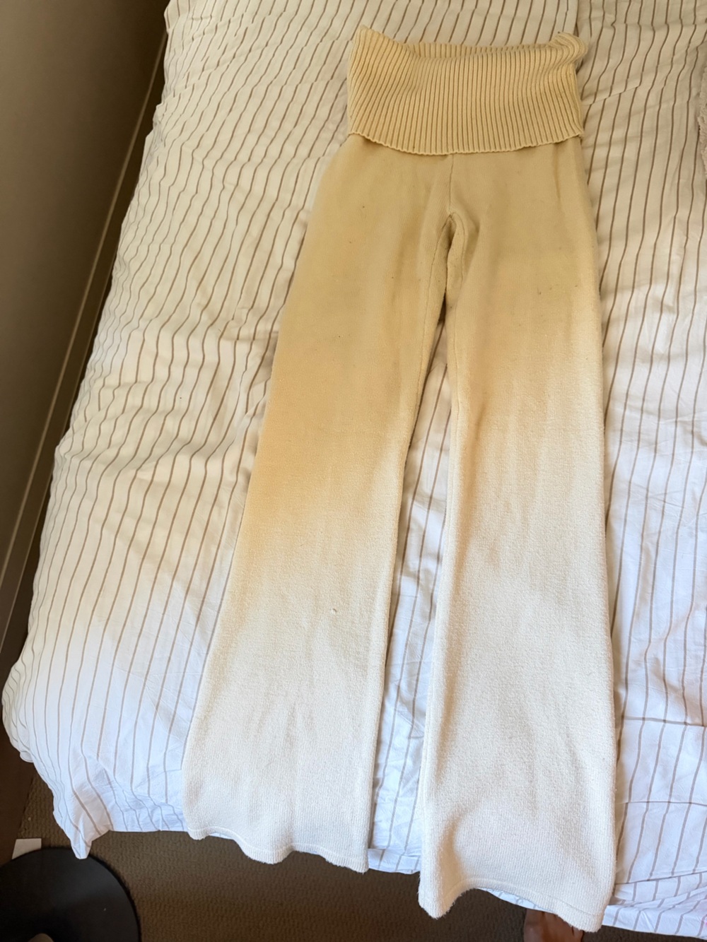 Frankie's Bikinis Cream Ribbed Knit Top